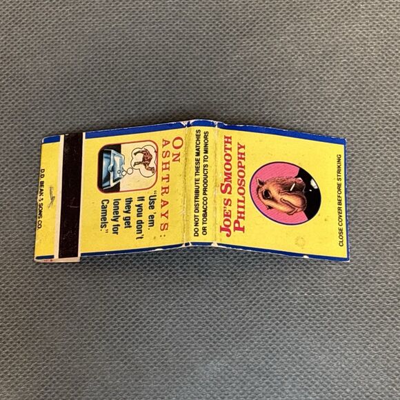 1991 Joe Camel Matchbook Smooth Philosophy RJ RENYNODS Tobacco CAMEL Cigarettes - Picture 6 of 11